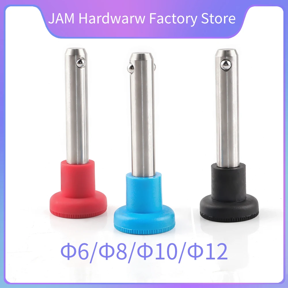 

Factory Outlet MJ116 Dia-6/8/10/12 Ball Lock Pin Locating Pins SUS304 Stainless Steel Quick Release Pin Solid Type Locating Pin