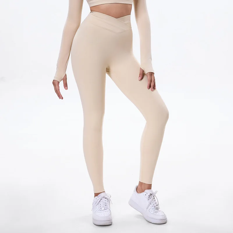 Ao-Camiseta de manga larga para mujer, Leggings deportivos, traje de Yoga para Fitness, Top corto de cintura alta, conjunto de gimnasio, ropa de Yoga de secado rápido