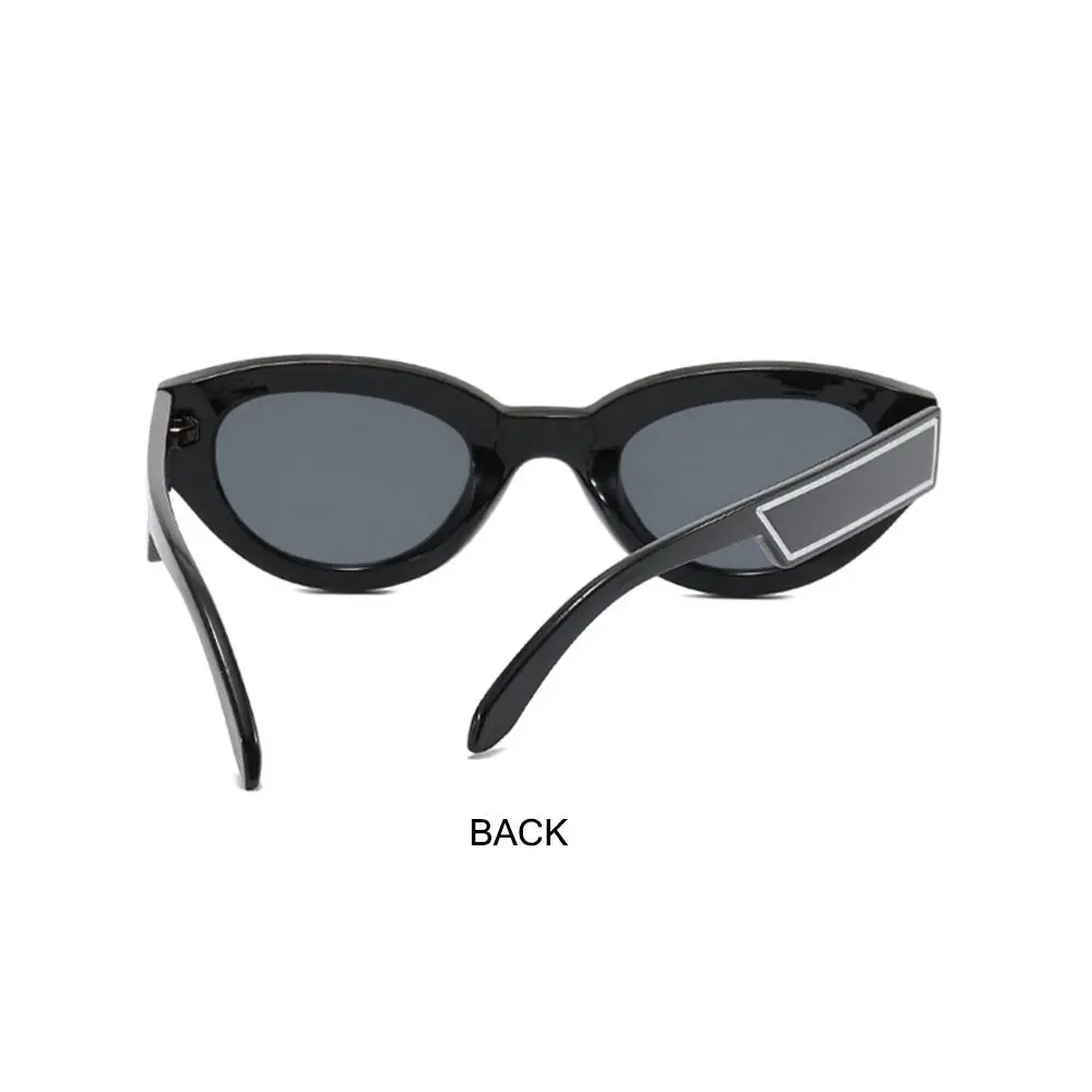 스트라이프 장식 고양이 눈 선글라스, UV400 힙합 블랙 쉐이드, 해변 여행 스트리트웨어 안경, 여성 및 남성용, 새로운 패션