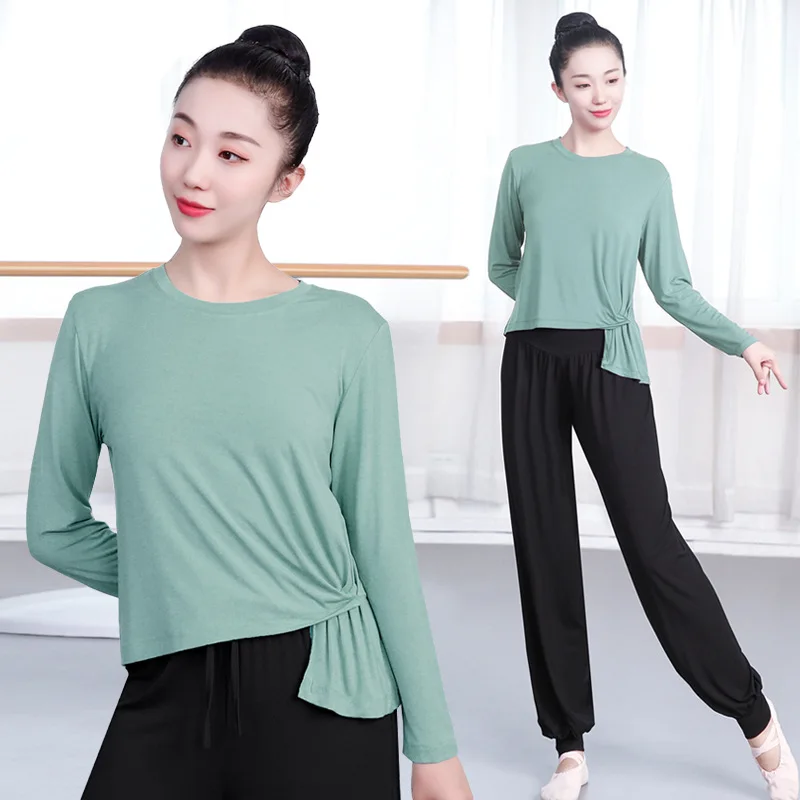 

Modern Dance Modal Top Women's Chinese Classical Spring and Autumn Basic Training Clothing Body Dance Practice Clothing Set