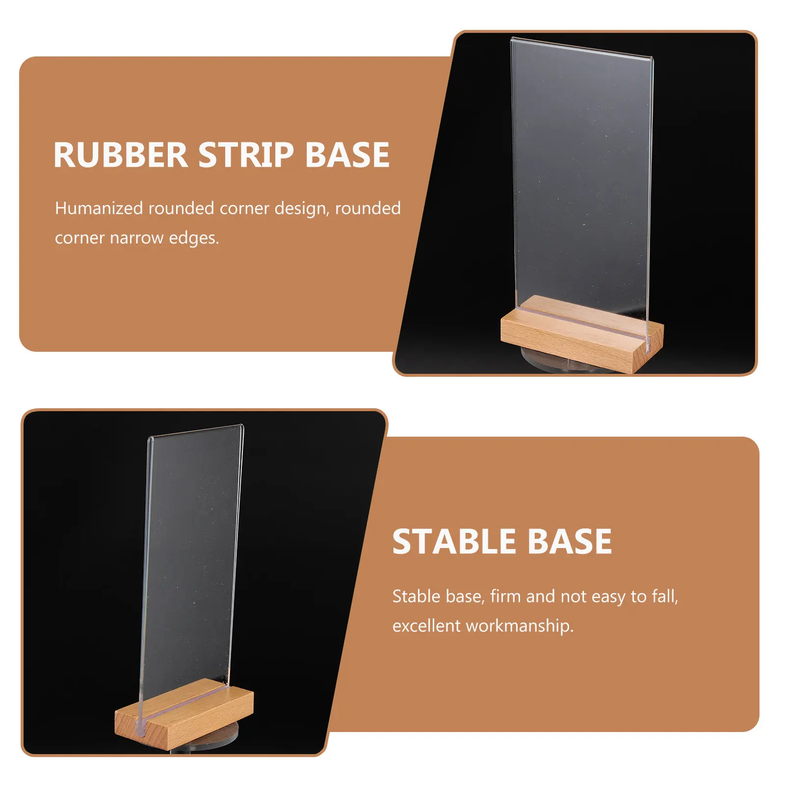 1Set Acrylic Menu Holder Clear Transparent Tabletop Display Stand for Restaurant Hotel Wedding Photo Note Price Tag Sign