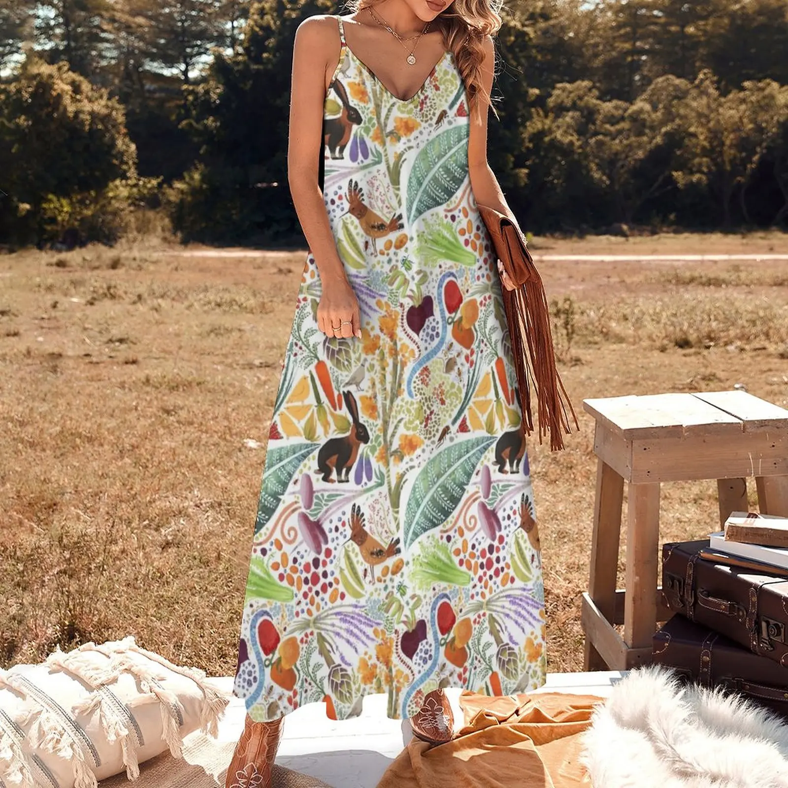 Vegetable Garden Party Sleeveless Dress prom clothes Bridesmaid dress woman