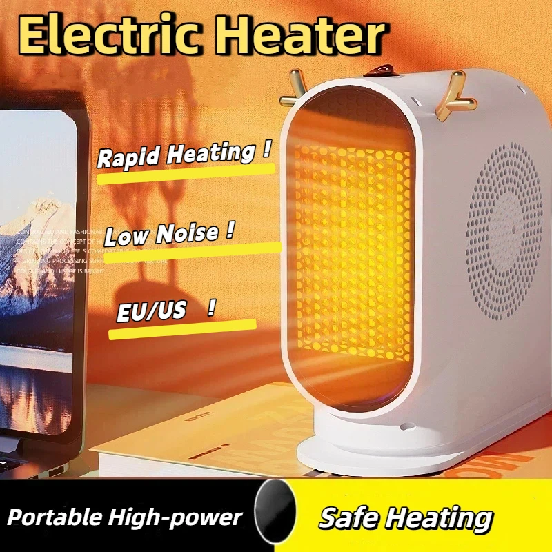 Electric Heater Winter Warmer Household Desktop Heater Fan Adjustable Thermostat Room Heater Home Appliance Heating Stove