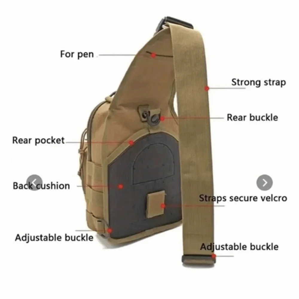 

Men Waterproof Camping Pack Thickening Intensity Crossbody Bag Durable Breathable Chest Pack Camping