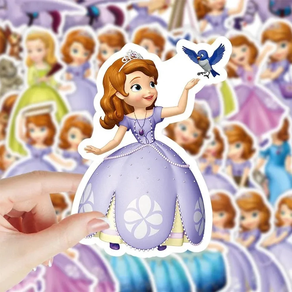 10/30/50pcs Disney Sofia Princess Stickers Aesthetic Graffiti Decals DIY Guitar Stationery PVC Sticker Kawaii Kids Birthday Gift