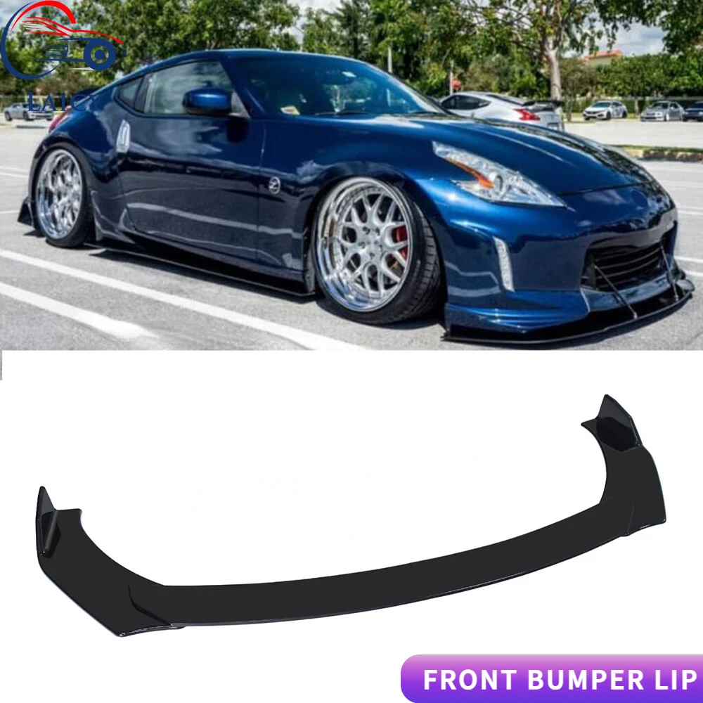 LAICY For Nissan 370Z 350Z Car Front Bumper Lip Chin Spoiler Splitter Body Kit Guard Deflector Lips Covers Auto Parts Black