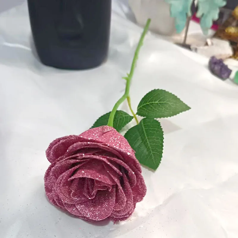 1/5/10/30pcs Glitter rose Branch refined artificial flowers high quality bouquet For mother\'s Valentine\'s day Wedding birthday