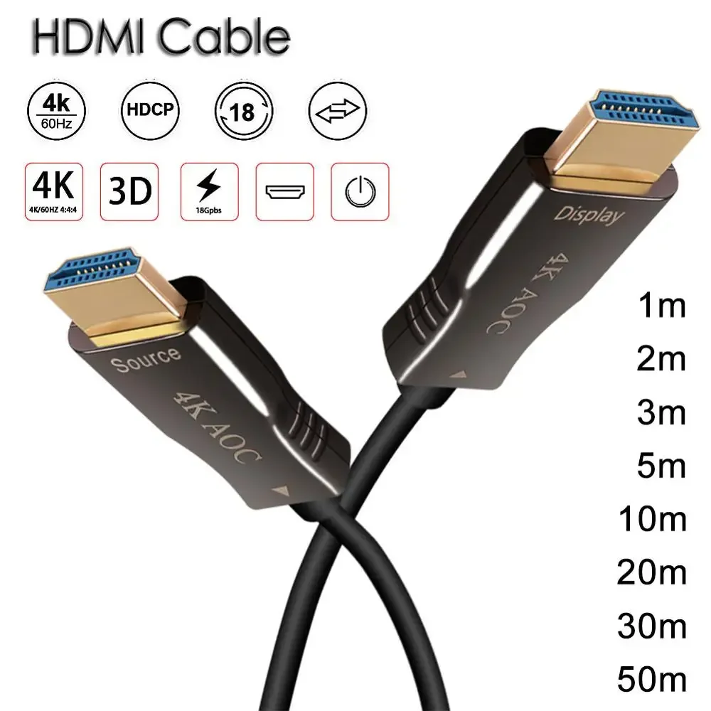 

3D 4K HDMI-compatible Cable Cord V2.0 for PS4 Apple TV 1m/2m/3m/5m/10m/20m/30m/50 Splitter Switch Box Extender 60Hz Video Fiber