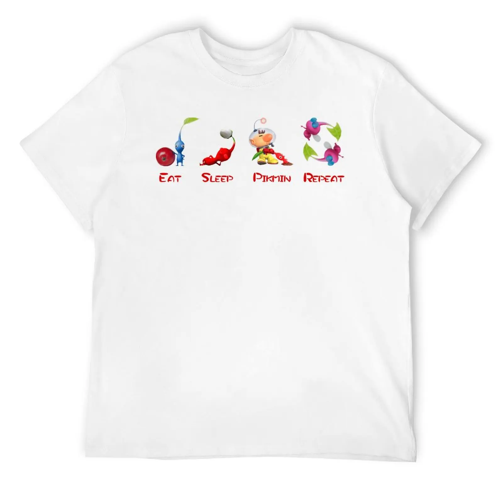 Fresh Eat Sleep Pikmin Repeat For Sale T-shirt  Sport Tshirt Creative Funny Geek Home USA Size