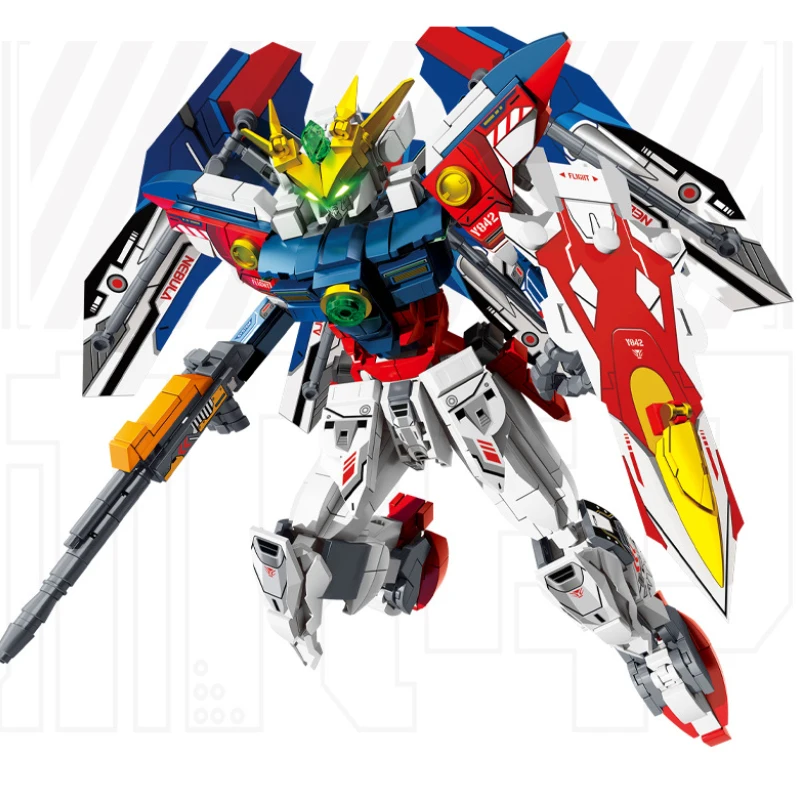LEYI Mech Warrior Bricks, Futuristic Winged Mecha Assembly Kit with 3D Printing, Cool Collectible Ornament view 5