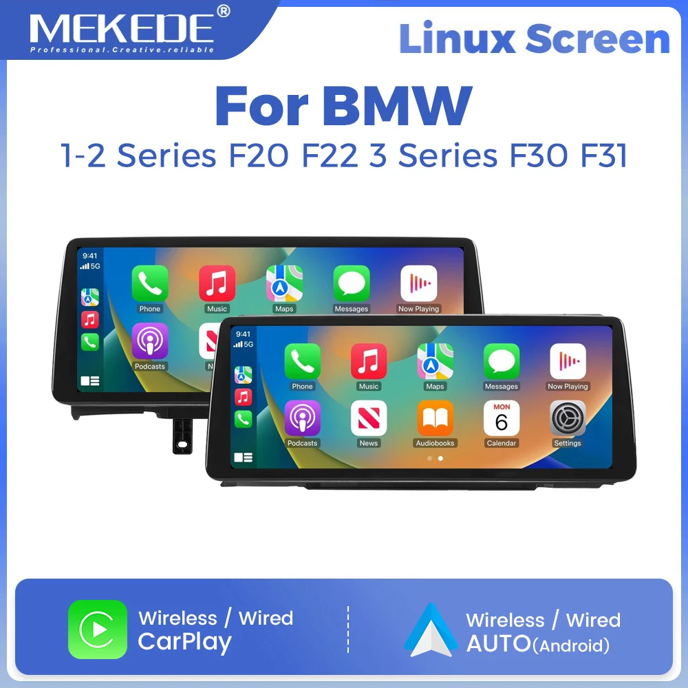 Radio para coche con sistema Linux MEKEDE de 10,25/12,3 pulgadas para BMW Serie 1, 2, 3, 4, F20, F21, F22, F30, F31, F32, F33, F34, F36, AirPlay, Autolink, CarPlay, Android, navegación GPS, reproductor multimedia, BT, SWC, autorradio, reproductor de vídeo, unidad principal, sistema estéreo inteligente 1