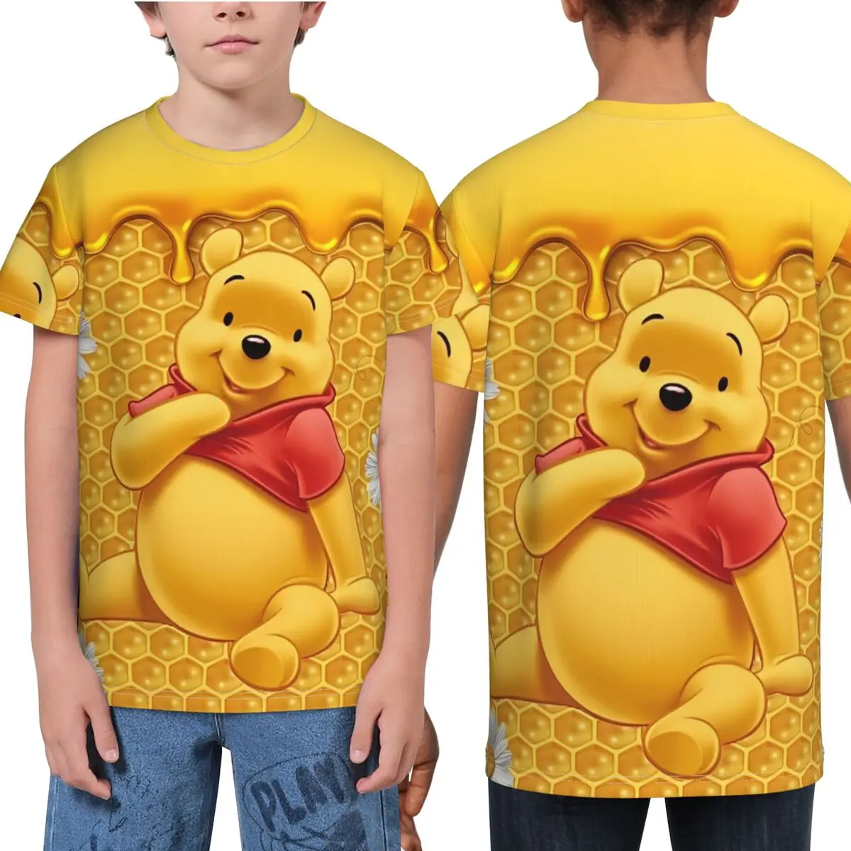 

KidsT Shirt Summer Winnie the Pooh Cute Bear Print T-Shirts Popular Soft Comfy T Shirts Cheap Street Style Tees Custom Tops