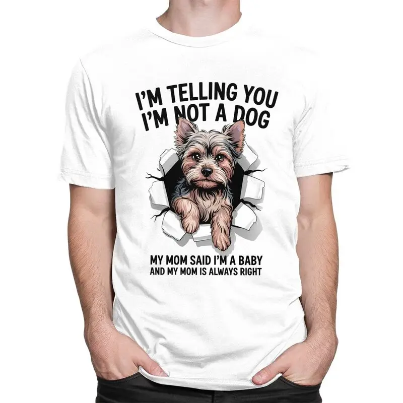 Custom Mens Yorkshire Terrier T Shirt Short Sleeves Cotton Tshirts T-shirt Casual Cute Yorkie Dog Tee Slim Fit Clothes