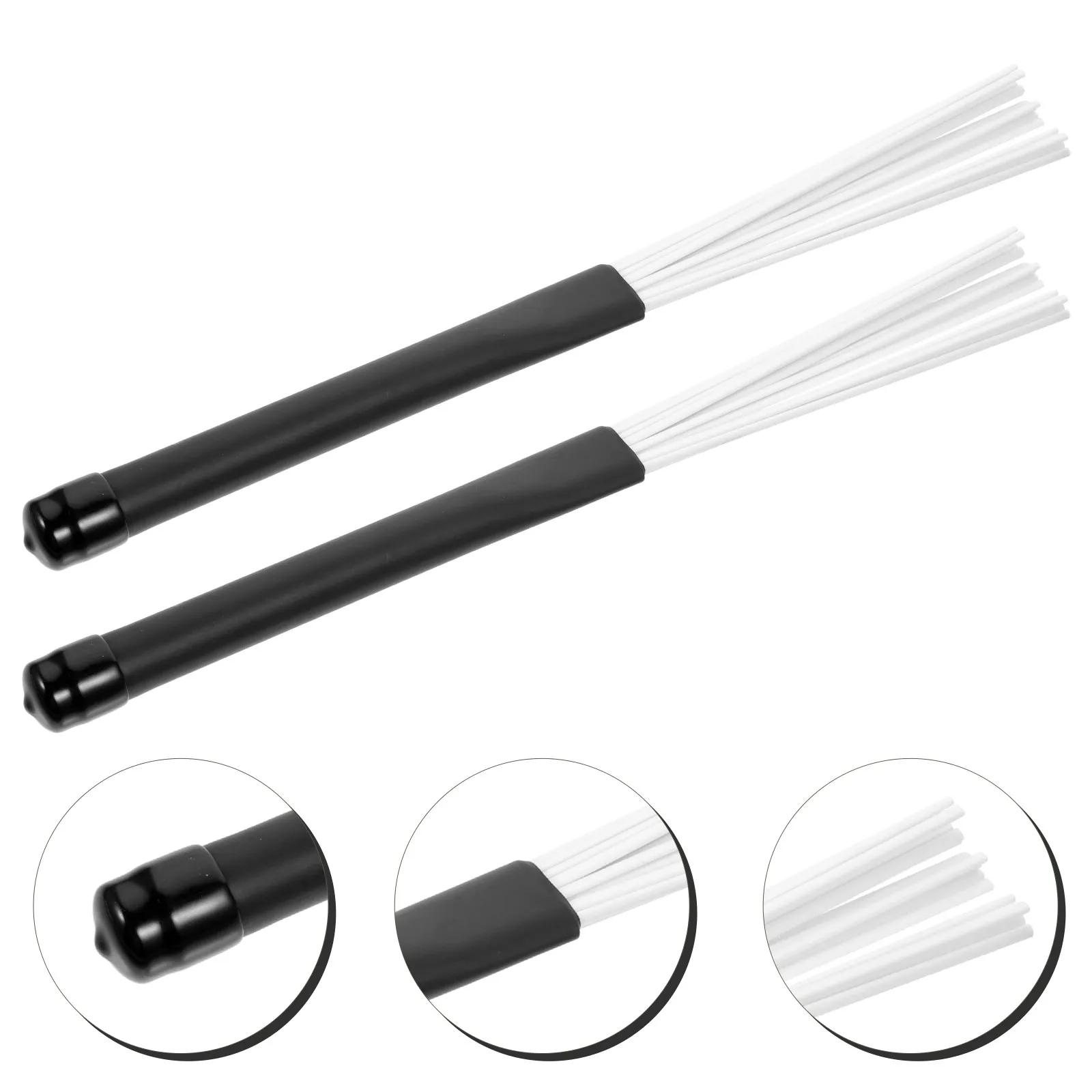 1-par-de-escovas-de-nylon-para-bateria-com-cabo-de-plastico-de-alta-qualidade-e-controle-de-volume-articulado-–-escova-de-jazz-para-instrumentos-de-percussao