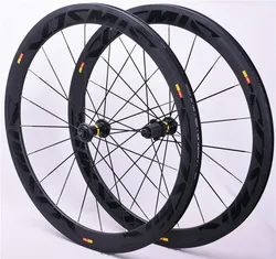 Newest 700c carbon fiber road bike complete wheelset clincher rims v disc brake thru axle center lock hubs 50x25mm