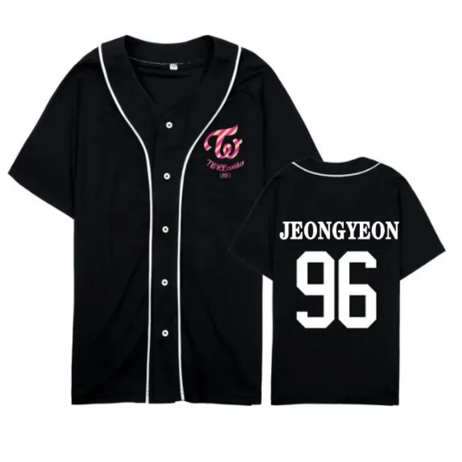 KPOP Twice Merch Baseball Jersey JIYHO CHAEYOUNG SANA DAHYUN JEONGYEON TZUYU MINA NAYEON MOMO Short Sleeve T-shirt Graphic Tees