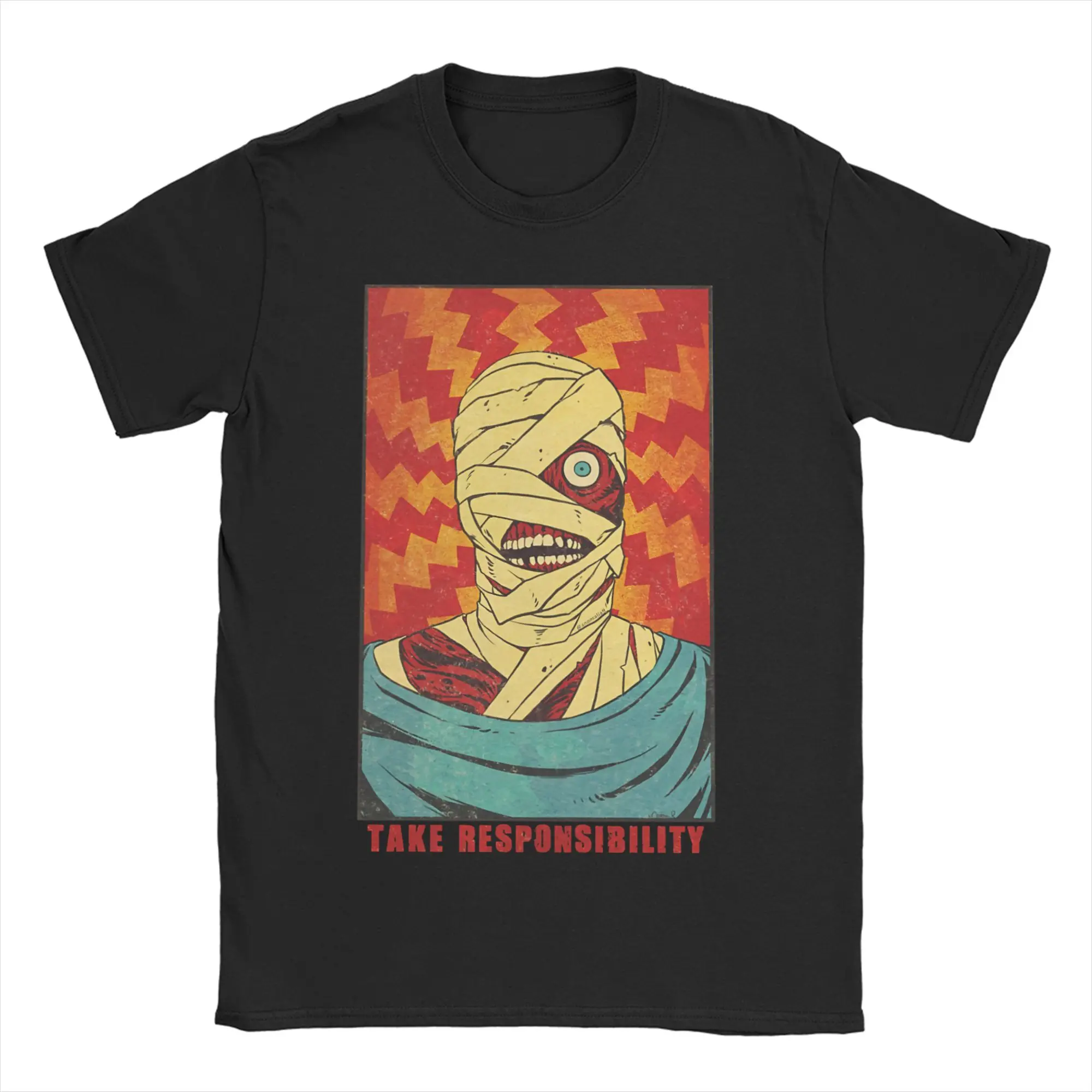 Curly Says Take Responsibility Mouthwashing Men T Shirts  Funny Tees Short Sleeve Crew Neck T-Shirt Pure Cotton Graphic Clothes