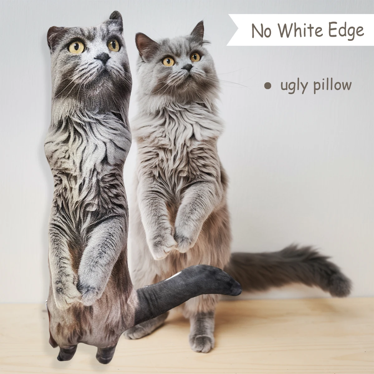 IHX Ugly Cat Dog Zany Pillow,Custom Pet 3D Pillow,Personalized Pet Pillow From Photo,Pet Loss Memorial Gift,Stuffed Toys Dolls