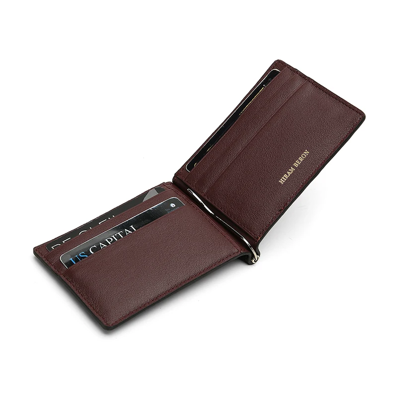 Luxury Leather Money Clip Wallets for Men Card Case Gift for Boyfriend Friend Husband Father Drosphip and Wholesale