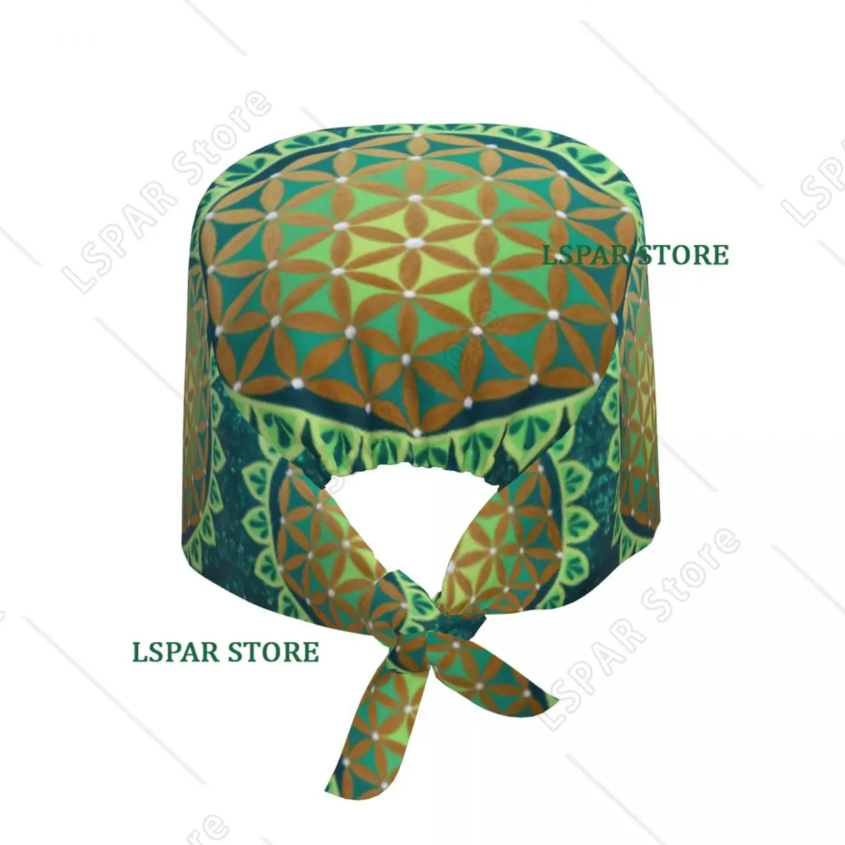 Custom Flower Of Life Mandala Medical Staff Scrubs Hat Women Men Sacred Geometry For Chef Hat Scrub Caps