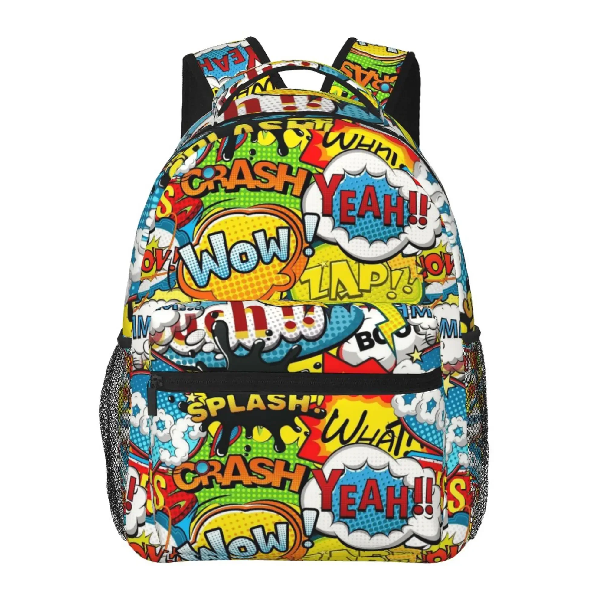 American Comic Book Collection Pop Art Print Travel Backpack Unisex Large Capacity Laptop Backpacks School Bookbag for Teenagers