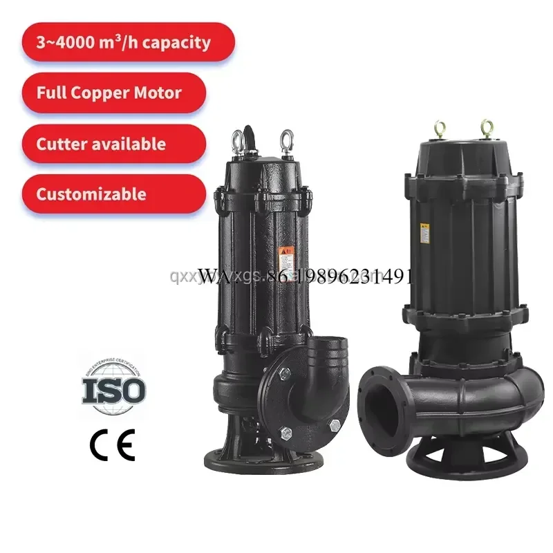 Wmwmnu for 220V 240V AC 60Hz Submersible Water Pump High Pressure Bottom Suction Underground Sand Sewage Wastewater