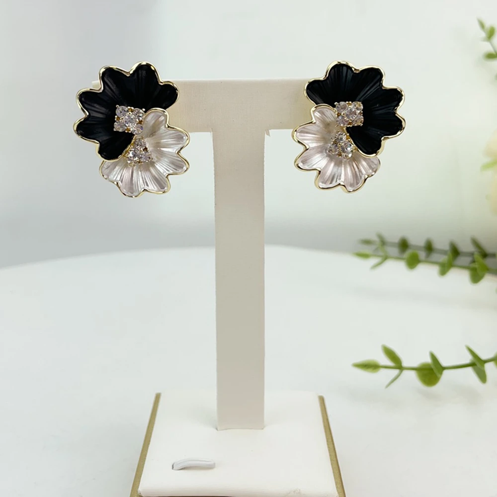 EMMA البرازيلي مجوهرات مطلية بالذهب النساء بيان كبير الأقراط الإناث كبيرة الحجم جريئة زهرة مجوهرات اكسسوارات هدايا