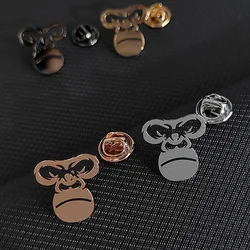 Gorilla monkey gold-plated badge, men's chest pin, suit lapel brooch, men's gift