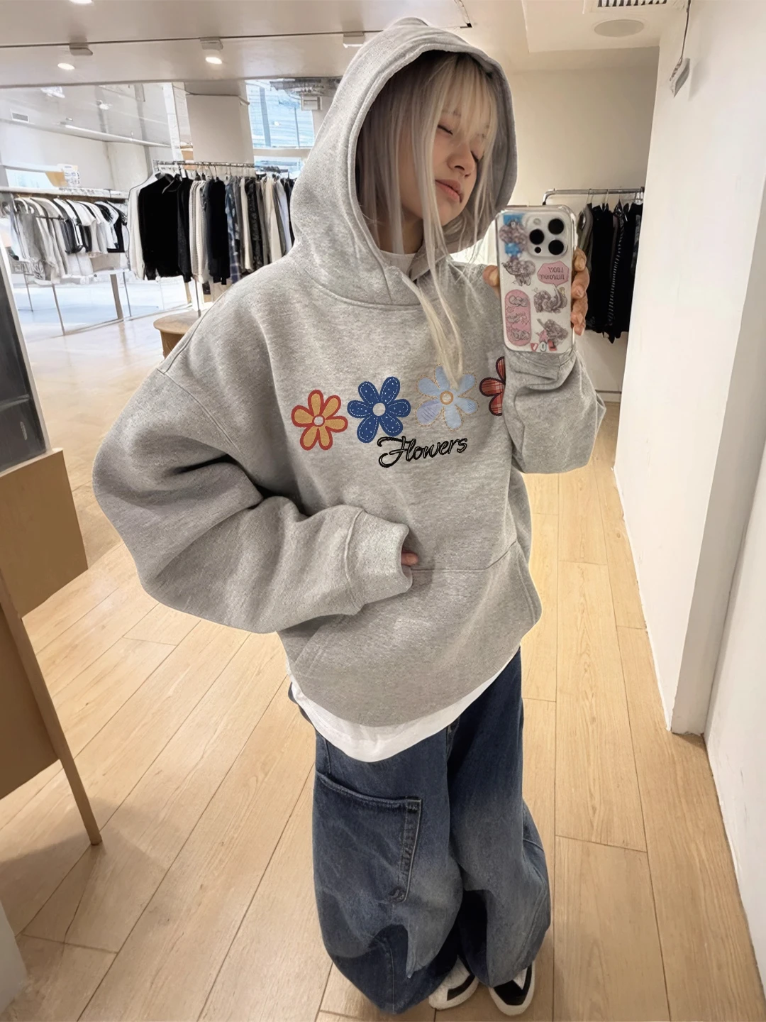 

Женская толстовка-худи больших размеров (до 300 фунтов) в американском стиле, осенне-зимняя, корейский шик, свободная, на флисовой подкладке, с капюшоном, куртка-пальто