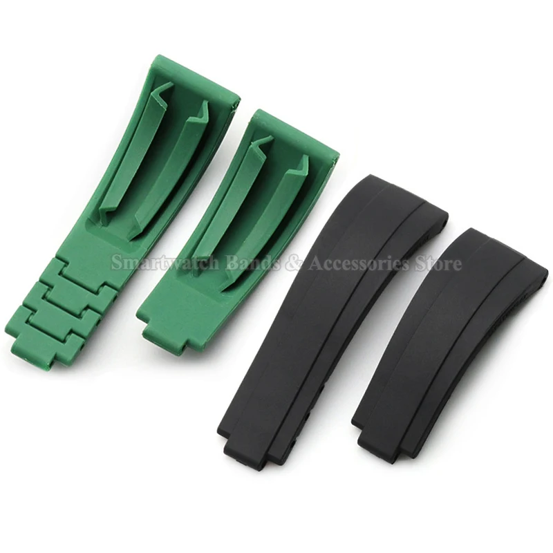 20mm TPU Silicone Strap for Rolex for Submariner for Daytona Rubber WristBand Waterproof Bracelet Metal Folding Buckle Accessory