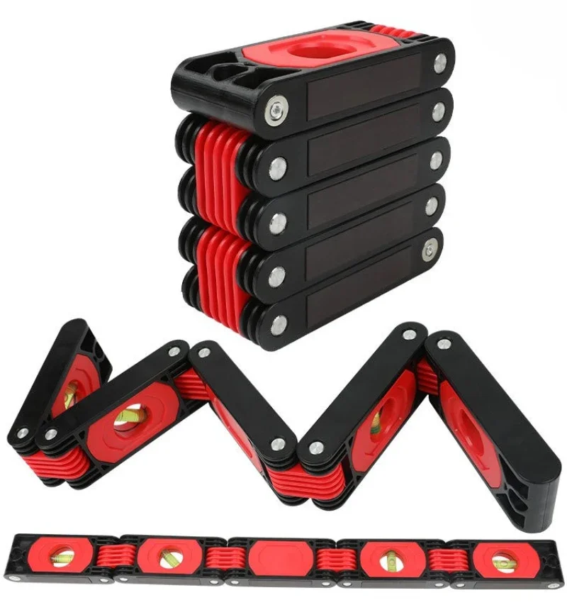 Foldable Spirit Level Precision Magnetic Horizontal Ruler Portable Multifunctional Levels Woodworking Multi Angle Measuring Tool