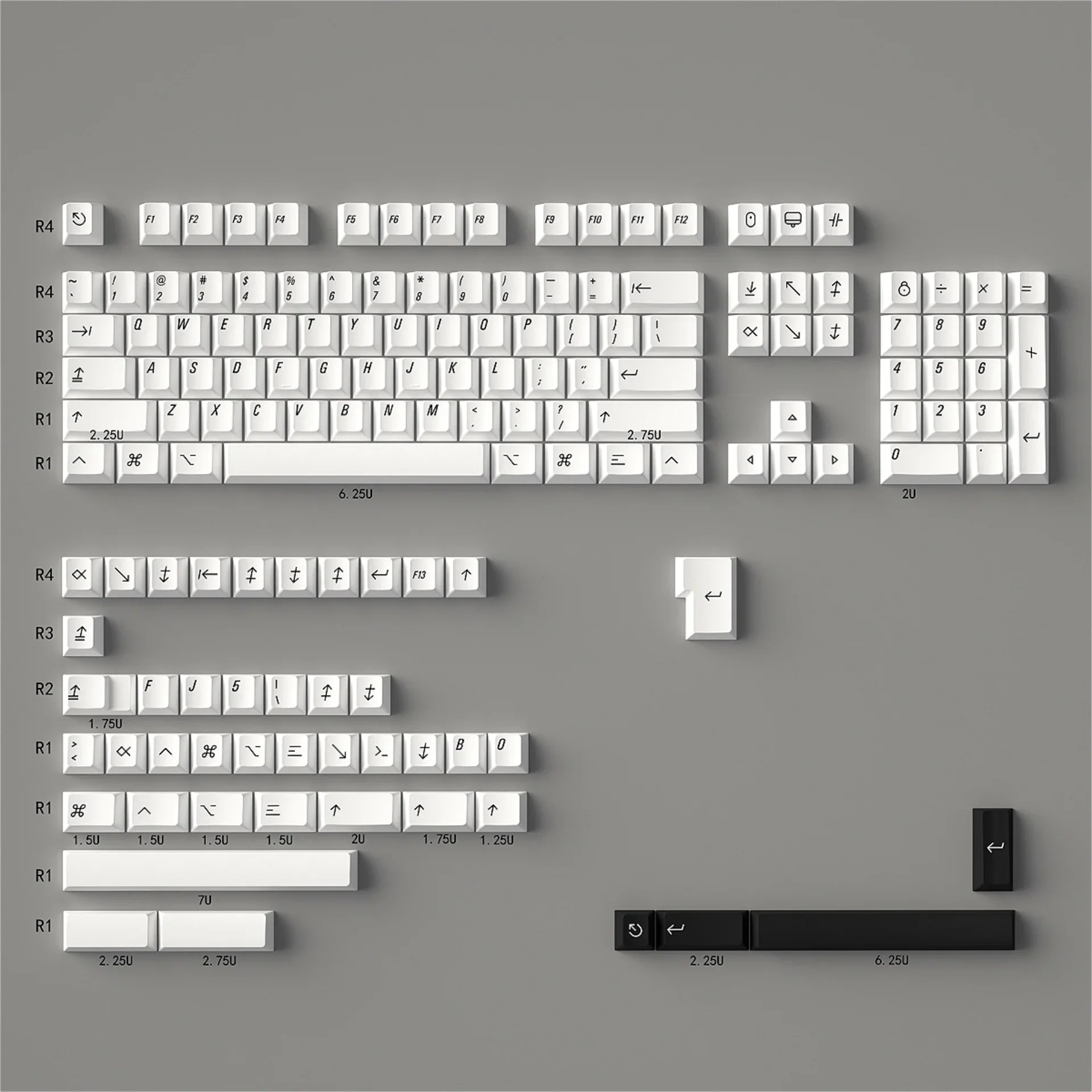 GEFENSI Apple Style Simple Pure White Cherry Keycaps PBT 148 Keys Large Set For 60/64/84/98/108 Gaming Mechanical Keyboard MX Sw