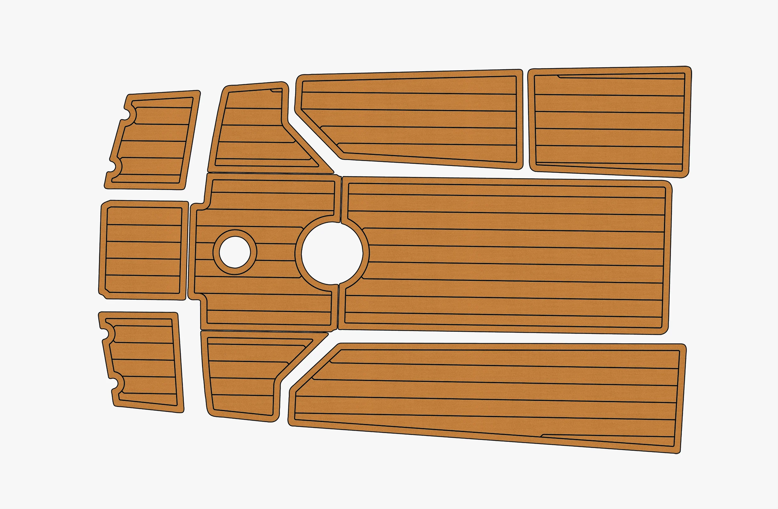 Marine Faux Teak EVA Non-Slip Mat-1991 Catalina 30 Self-Adhesive 1/4