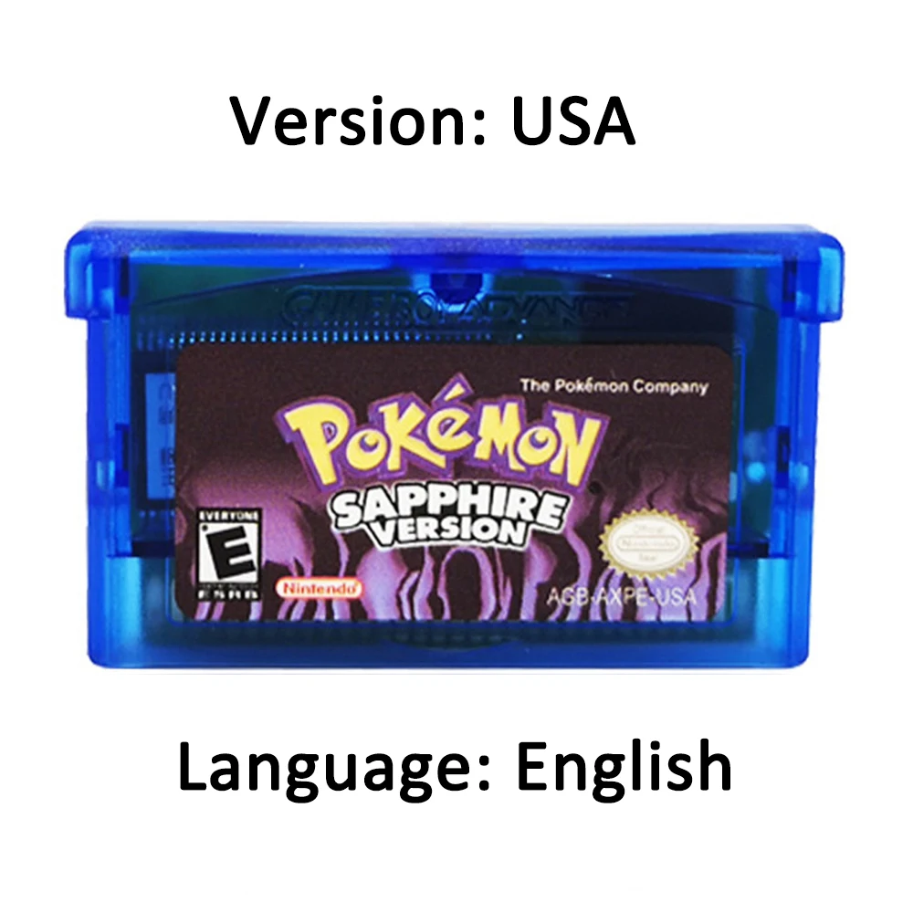 Pokemon GBA-serie 32-bit videogamecartridge Consolekaart Pokemon Emerald FireRed LeafGreen Ruby Sapphire Meertalig