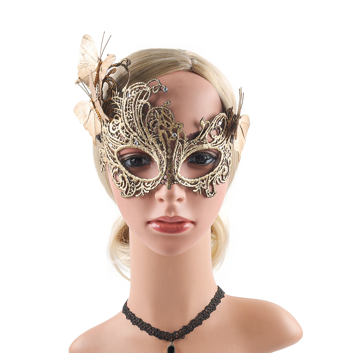 Demi-masque de princesse papillon en dentelle romantique pour femmes, masque pour les yeux Sexy, accessoire de bal pour fête d'halloween pour adultes