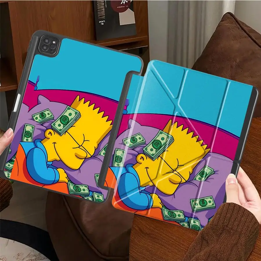 With Pen Slot Cover Tablet Case For iPad Air 8 M2 M3 3 12th Pro M4 13 2025 2026 9th 11th 10th Gen Mini 7 6 5 S-Simpsons Cute 6