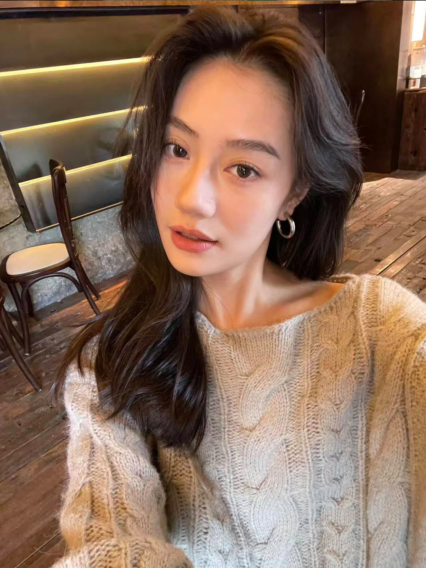 

PURI YH корейский свитер с фонариком све, женская свободная верхняя одежда, ленивый Sle, осенне-зимний новый вязаный топ