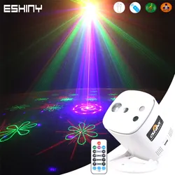 ESHINY RGB Laser 96 Patterns Projector DJ Disco Light Party 4 Lens LED Home Bar Dance KTV Room Stage Effect Lamp USB B223N6