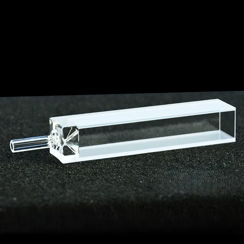 10mm quartz fluorescent flow colorimetric dish integrated with four-way light, acid and alkali resistant, UV transparent