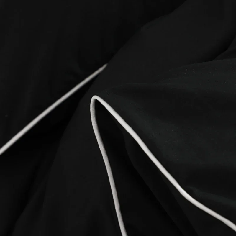Black Color Bedding Set For Adults Simple Style Double Bed Sheet Sets Single/Queen/king Bed Cover Full Set Plain Bedding 이불세트