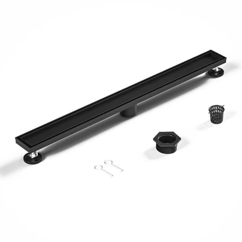 

Invisible long floor drain shower room can be inlaid with bricks Hotel project 304 stainless steel American linear floor drain