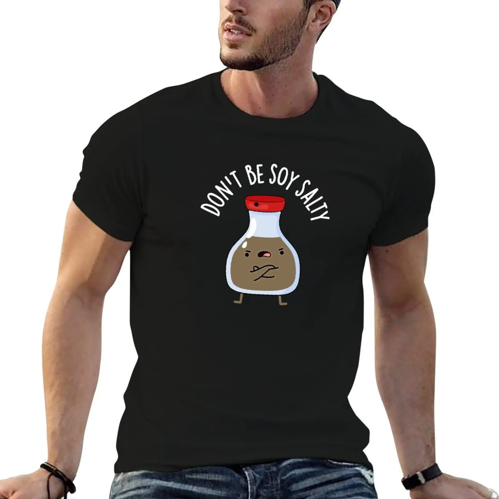Camiseta Don't Be Soja salada divertida con salsa de soja (BG oscuro), camisetas de algodón para hombre, camiseta informal para hombre