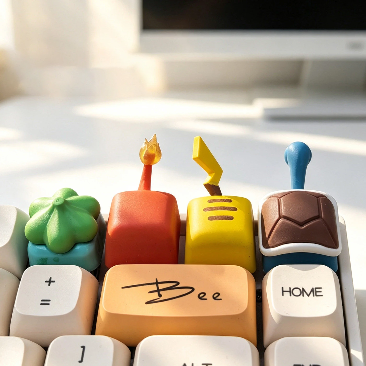 Diy Self Made Squirtle Charmander Cute Mechanical Keyboard Keys Cross-Axis Mechanical Keyboard Pc Personalized Keycaps Gift Toy