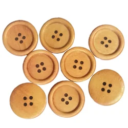 50PCS 18MM 25MM Wood Buttons for Clothing Wooden 4 Holes Scrapbooking Craft Button Scrapbook for Clothing Coffee Sewing Button