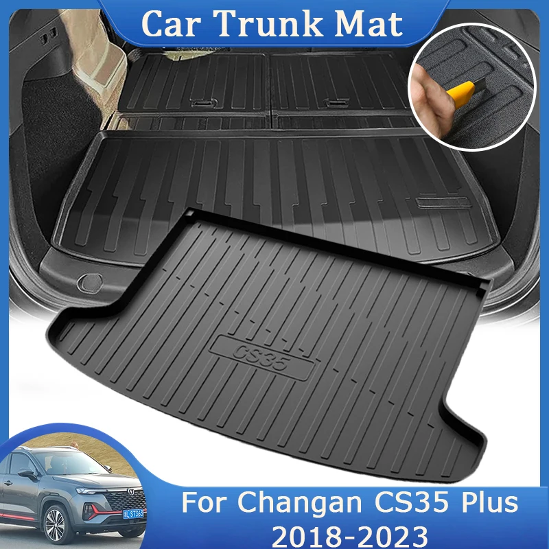 

TPE Rear Trunk Mats For Changan CS35 Plus 2018~2023 Luggage Tray Rug Waterproof Storage Pad Foot Cover Easy Clean Accessories