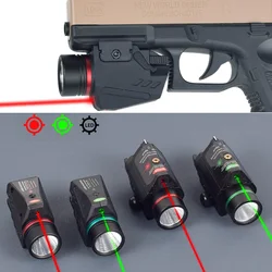 Compact Pistol Red Green Laser Sight Combo LED Flashlight Rechargeable For AR15 Rifle Handgun WeaponLight 20mm Pictinny Rail