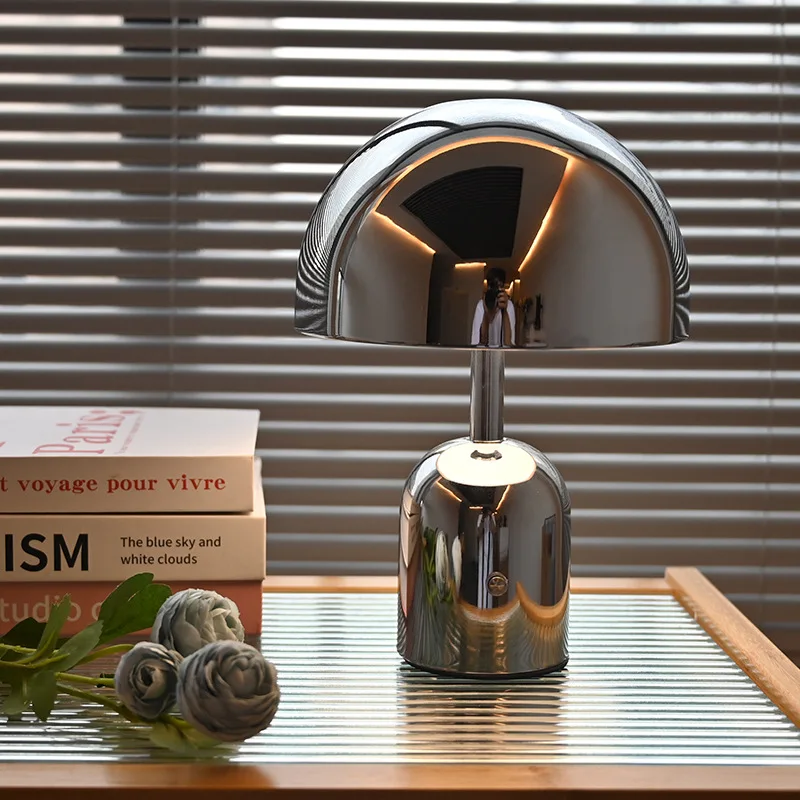 

Скандинавская современная светодиодная настольная лампа с железным грибом для творчества, дома, спальни, теплое украшение для кабинета, гостиной, сенсорный переключатель, настольные светильники