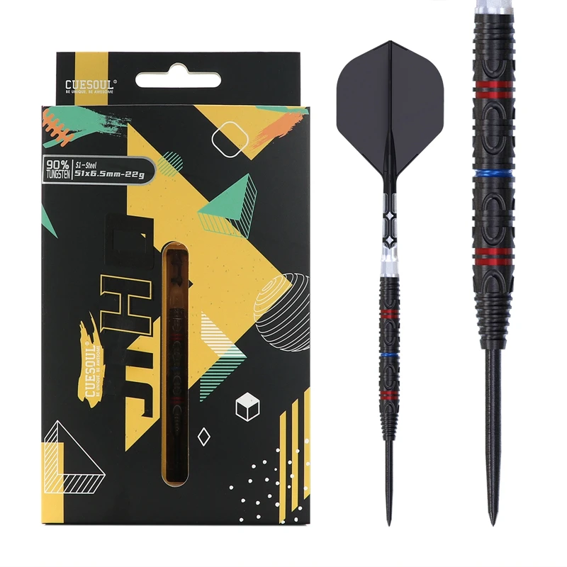 

CUESOUL JIHO S1 24g/26g Steel Tip Dart Pin 90% Tungsten Dart Set With Titanium Coated And Unifying ROST T19 Flight