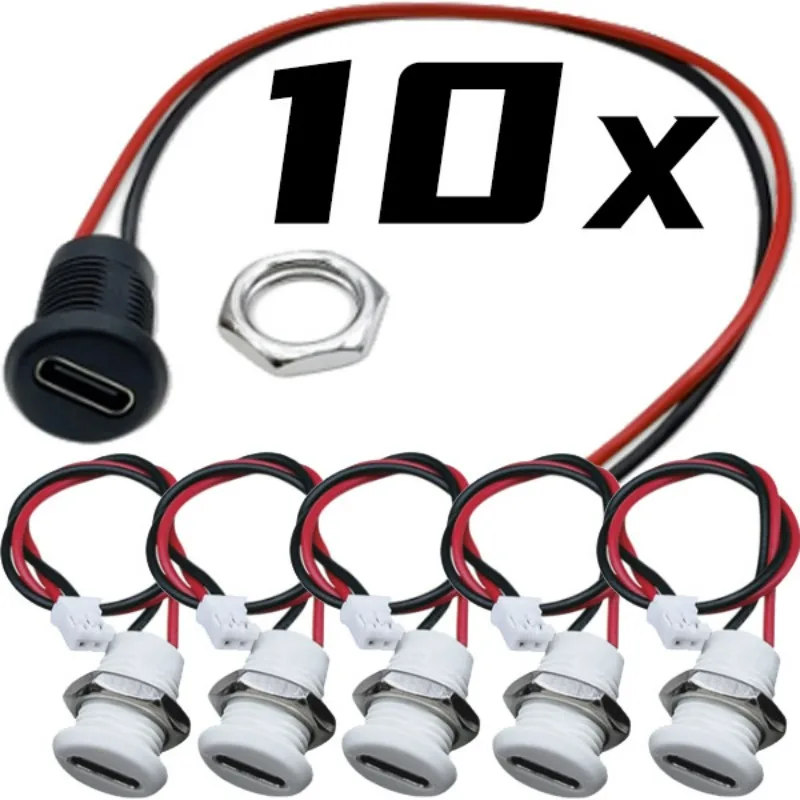 

2-контактный разъем типа C, разъем USB C, водонепроницаемый разъем, гнездовой разъем для зарядки с пряжкой для карты для платы блокировки пряжки