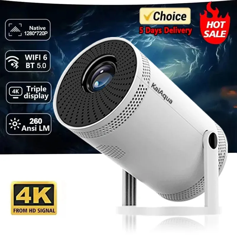 

2026 New Smart Projector 4K Wifi6 290ANSI Allwinner BT5.0 1080P 1280*720P Home Cinema Outdoor Projetor Christmas Gifts Hot Sale